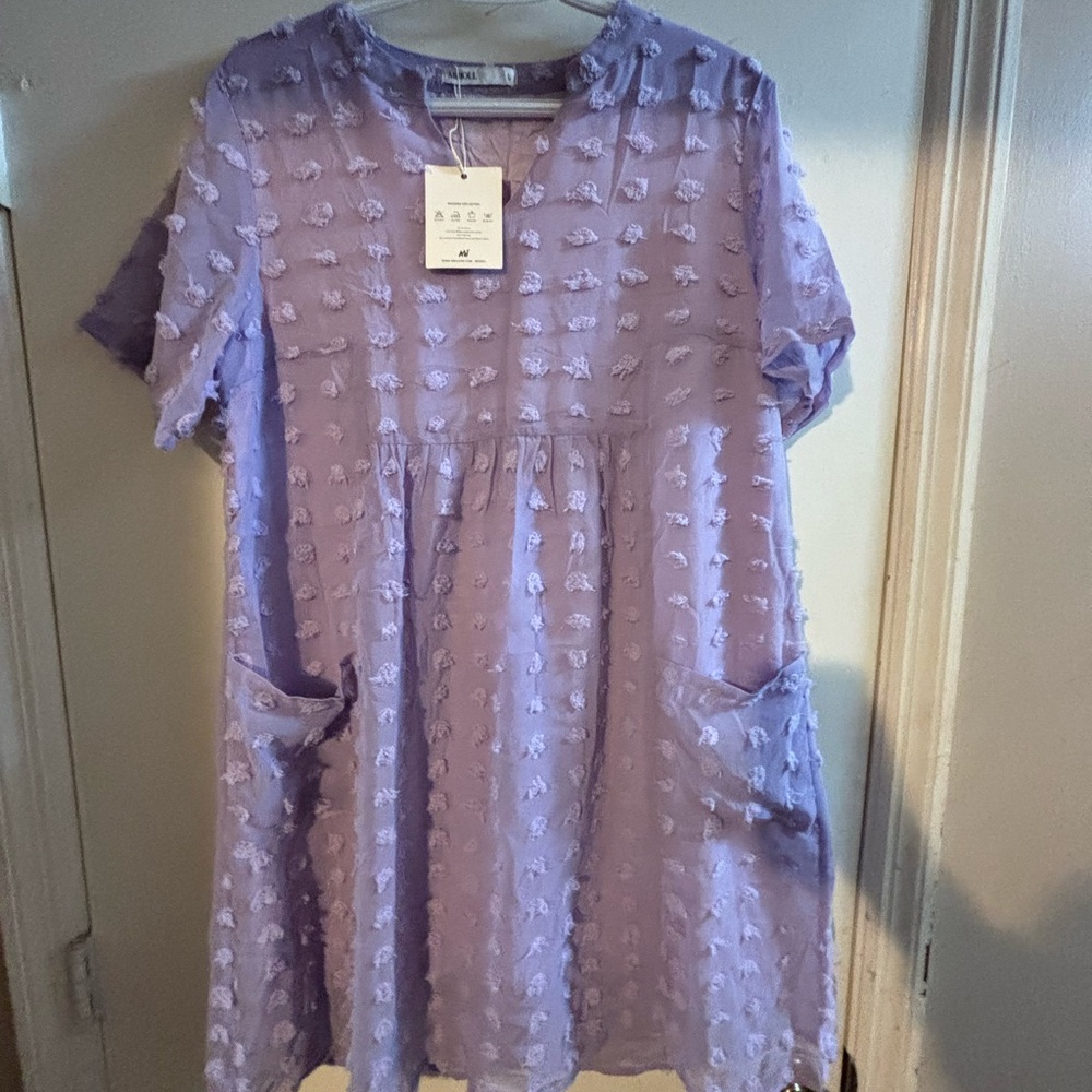 Purple Flutter Sleeve Casual Sundress